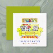 Waterverf Meubilair Interieur Ontwerper Decorator Vierkante Visitekaartje