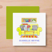 Waterverf Meubilair Interieur Ontwerper Decorator Vierkante Visitekaartje