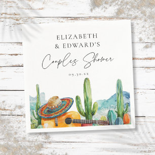 Waterverf Mexicaans Cactus Fiesta Koppels Bruiloft Servet