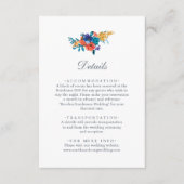 Waterverf Mexicaans Fiesta Bloem Bruiloft Details Informatiekaartje (Voorkant)