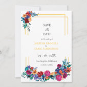 Waterverf Mexicaans Fiesta Bloem Bruiloft Save the Kaart (Voorkant)