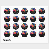 Waterverf Mexicaans Fiesta Bloem Bruiloft Zwart Ronde Sticker (Vel)