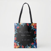 Waterverf Mexicaans Fiesta Bloem Bruiloft Zwart Tote Bag (Voorkant)