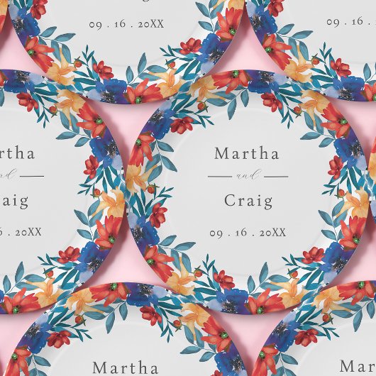 Waterverf Mexicaans Fiesta Bloemhuwelijk Papieren Bordje