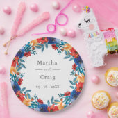 Waterverf Mexicaans Fiesta Bloemhuwelijk Papieren Bordje (Feest)