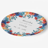 Waterverf Mexicaans Fiesta Bloemhuwelijk Papieren Bordje (Gekanteld)