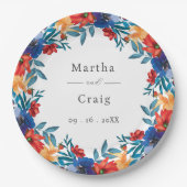 Waterverf Mexicaans Fiesta Bloemhuwelijk Papieren Bordje (Voorkant)