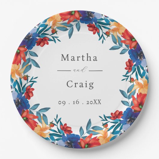 Waterverf Mexicaans Fiesta Bloemhuwelijk Papieren Bordje