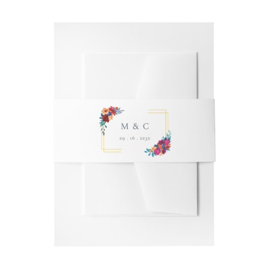 Waterverf Mexicaans Fiesta Bloemhuwelijk Uitnodigingen Wikkel (Voorkant Voorbeeld)