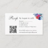 Waterverf Mexicaans Fiesta Bruiloft RSVP QR Code Informatiekaartje (Voorkant)
