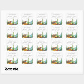 Waterverf Mexicaans Fiesta Cactus Bruiloftsborrel Vierkante Sticker (Vel)
