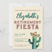 Waterverf Mexicaans Fiesta Uitnodiging tot pensioe (Voorkant)