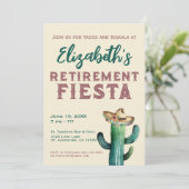 Waterverf Mexicaans Fiesta Uitnodiging tot pensioe (Staand voorkant)