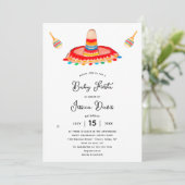 Waterverf Mexicaans Sombrero Baby shower Fiesta Kaart (Staand voorkant)