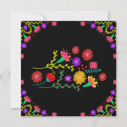 Waterverf Mexicaanse bloemen Fiesta Baby shower Kaart (Achterkant)