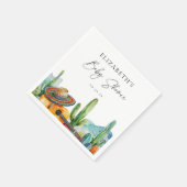 Waterverf Mexicaanse Cactus Fiesta Baby shower Servet (Hoek)