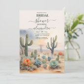 Waterverf Mexicaanse Cactus Woestijn Bruidsdouche Kaart (Staand voorkant)