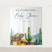 Waterverf Mexicaanse Fiesta Baby shower Achtergron Wandkleed (Voorkant)