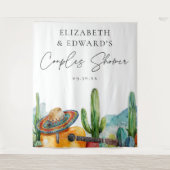 Waterverf Mexicaanse Fiesta Koppels Douche Achterg Wandkleed (Voorkant)