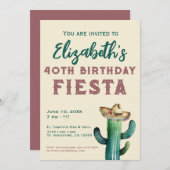 Waterverf Mexican Fiesta Birthday Uitnodiging (Voorkant / Achterkant)