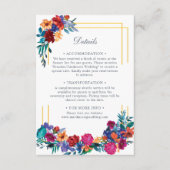 Waterverf Mexican Fiesta Floral Wedding Details Informatiekaartje (Voorkant)