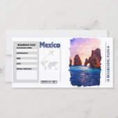 Waterverf Mexico Boarding Pass Kaart (Voorkant)