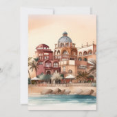 Waterverf Mexico Cancun Destination Wedding Kaart (Achterkant)