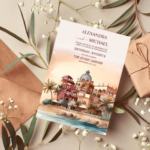 Waterverf Mexico Cancun Destination Wedding Kaart