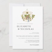 Waterverf Mexico Hacienda Kerk Bruiloft Kaart (Voorkant)