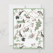 Waterverf Mezen Vogels Bessen & Pijnappels  Notitiekaartje (Achterkant)