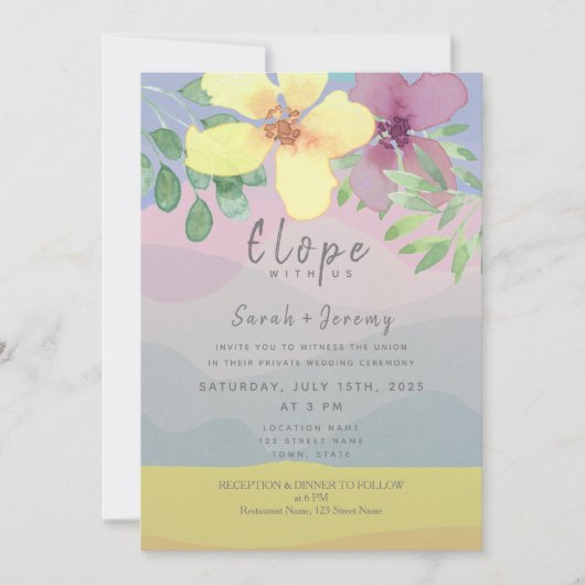 Waterverf Micro Wedding Kaart (Voorkant)