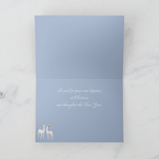 Waterverf Midnight Deer Kerstmis Feestdagen Kaart (Binnen)
