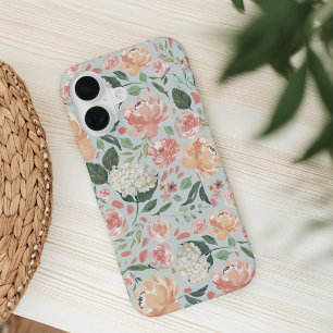 Waterverf Midsummer Bloem Botanisch Patroon iPhone 16 Hoesje