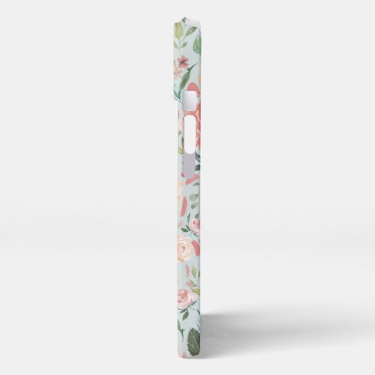 Waterverf Midzomer Floral Pattern Monogram iPhone Hoesje (Linkerkant)