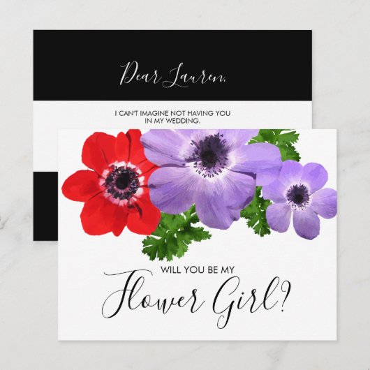 Waterverf Mijn Bloemenmeisje Bridesmaid Briefkaart (Voorkant / Achterkant)