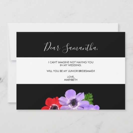 Waterverf Mijn JR Junior Bridesmaid Card Kaart (Achterkant)