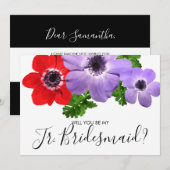 Waterverf Mijn JR Junior Bridesmaid Card Kaart (Voorkant / Achterkant)