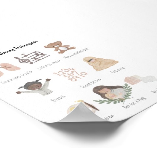 Waterverf Mijn Kalmerende Technieken Grafiek Poste Poster (Hoek)