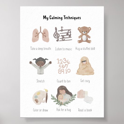 Waterverf Mijn Kalmerende Technieken Grafiek Poste Poster (Voorkant)