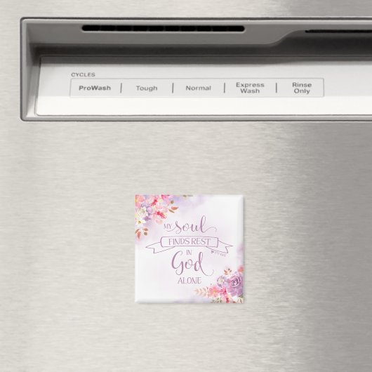 Waterverf Mijn ziel vindt Rest, PS 62:1 Magneet (Insitu (Vaatwasser))