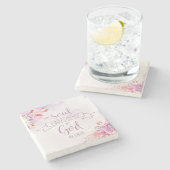 Waterverf Mijn ziel vindt Rest, PS 62:1 Stenen Onderzetter (Zijkant)