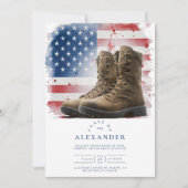 Waterverf Militaire Laarzen Afstuderen met Amerika Kaart (Voorkant)