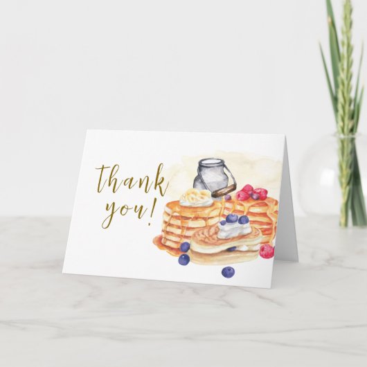 Waterverf Milk Berry Pannenkoek Brunch Baby shower Bedankkaart (Voorkant)