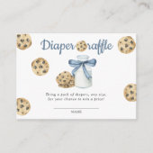 Waterverf Milk & Cookie baby shower luierverloting Informatiekaartje (Voorkant)
