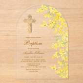 Waterverf Mimosa Boogdoop Acryl Uitnodigingen (Voorkant)