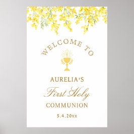 Waterverf Mimosa Eerste Communie Welkom Poster