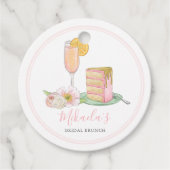 Waterverf Mimosa en Drip Cake Bridal Brunch Bedankjes Labels (Voorkant)