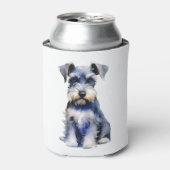 Waterverf Miniature Schnauzer Blikjeskoeler (Blikje Voorkant)
