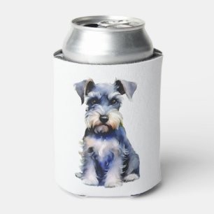 Waterverf Miniature Schnauzer Blikjeskoeler