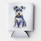 Waterverf Miniature Schnauzer Blikjeskoeler (Voorkant)